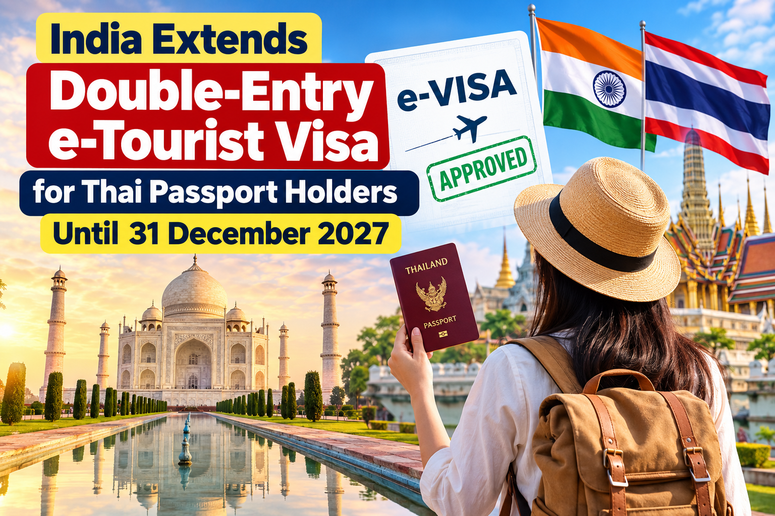 Thailand’s Double-Entry e-Tourist Visa for Indian Travelers Extended Until 2027: What It Means for Tourism